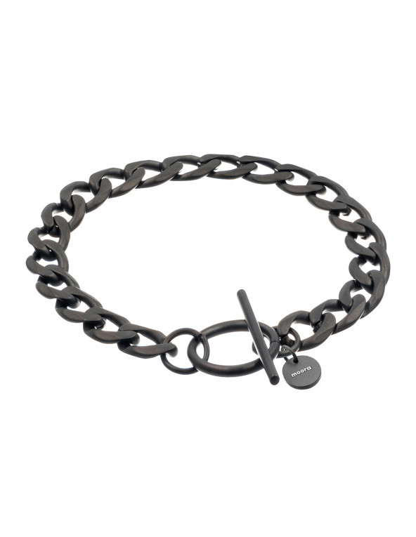 Black matte stainless steel curb chain bracelet