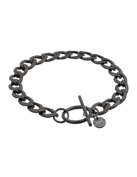 Black matte stainless steel curb chain bracelet