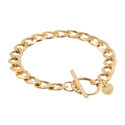 Gold plated stainless steel curb chain bracelet