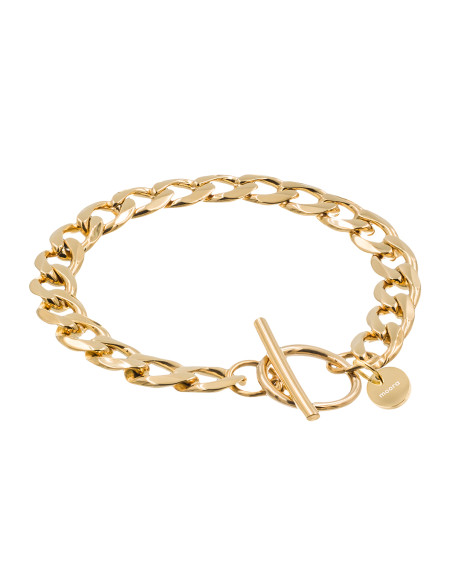 Gold plated stainless steel curb chain bracelet