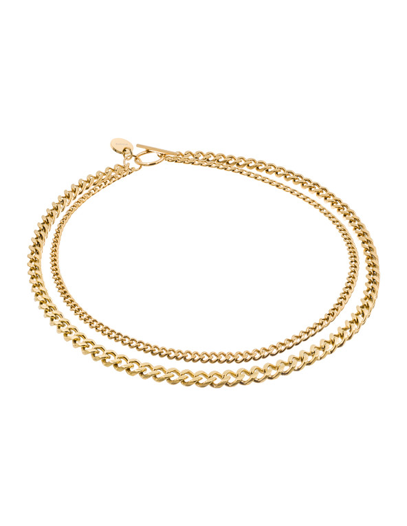 Double gold-plated armadillo choker