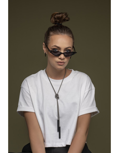 Black matte steel equal length earrings