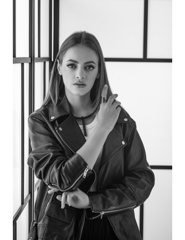 Black rubber necklace with rectangular matte black stainless steel accent.