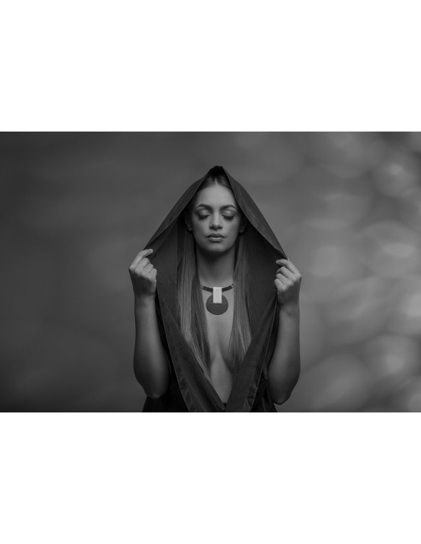 Stainless steel choker in silver with decorative pendant