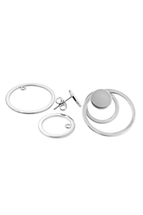 Set of 3-in-1 stainless steel earrings