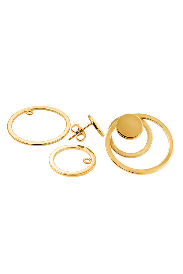 3-in-1 gold-plated stainless steel earring set | moora.eu