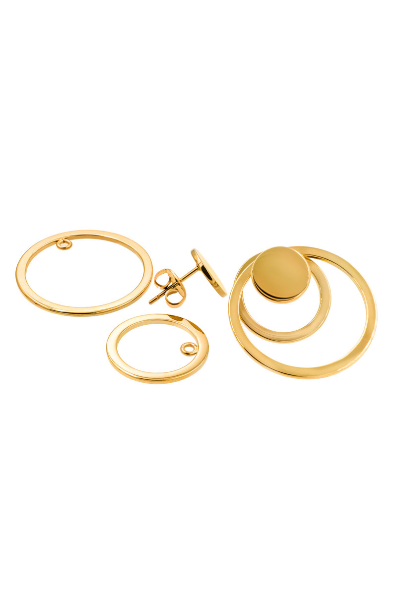 3-in-1 gold-plated stainless steel earring set | moora.eu