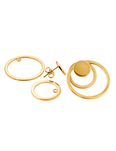 Gold-plated stainless steel 3-in-1 earring set
