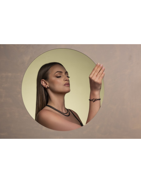 Double matte black stainless steel curb chain choker with 6 mm and 4 mm chains.