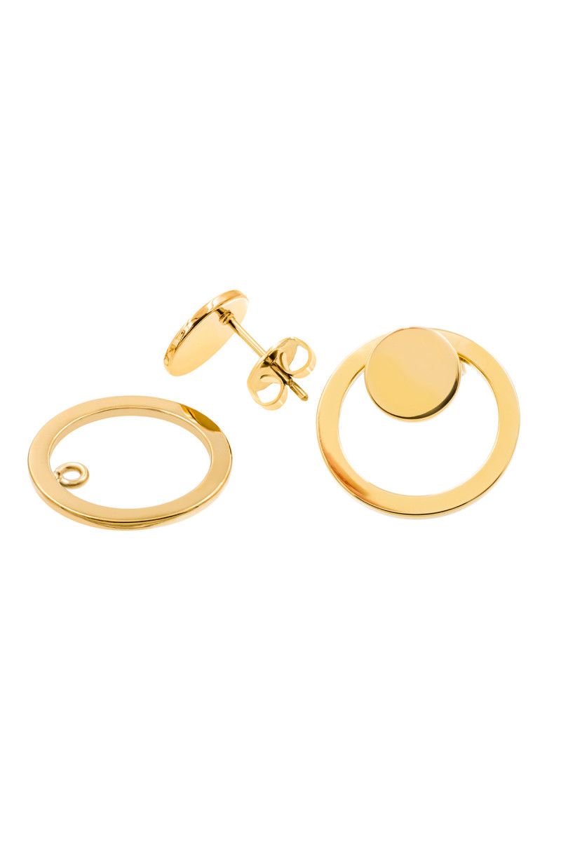 3-in-1 gold-plated stainless steel earring set | moora.eu
