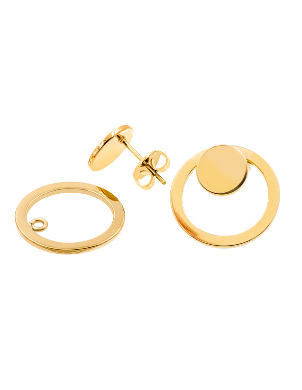 Gold-plated stainless steel 3-in-1 earring set