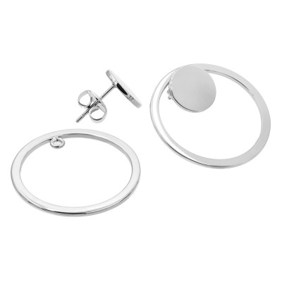 Set of 2-in-1 stainless steel earrings