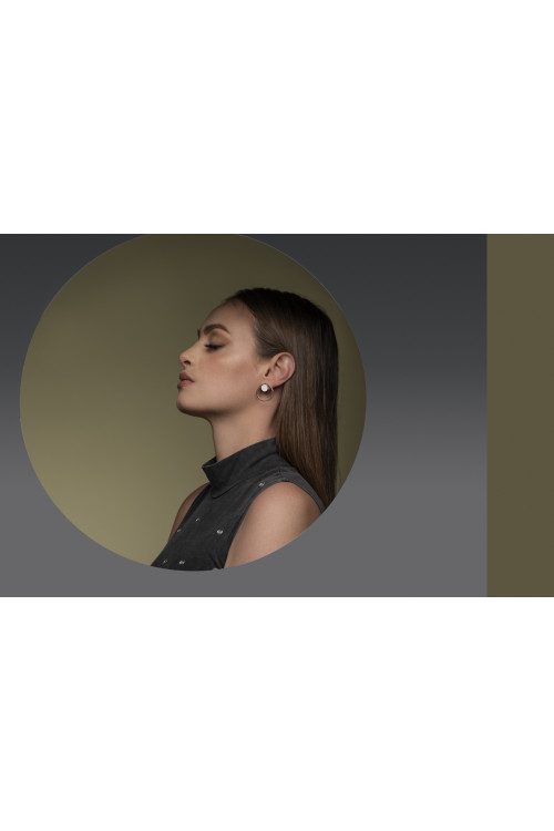 Gold-plated stainless steel 2-in-1 earring set