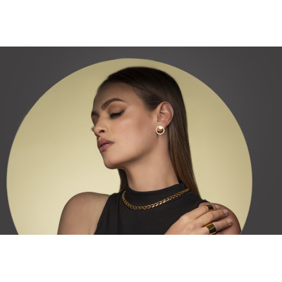 Gold-plated stainless steel 2-in-1 earring set 2