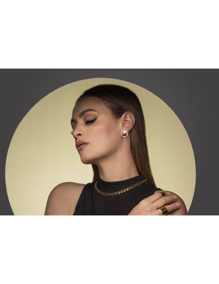 Gold-plated stainless steel 2-in-1 earring set