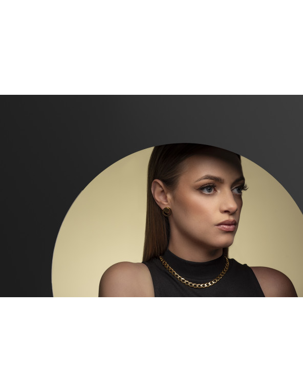 Gold-plated stainless steel 2-in-1 earring set