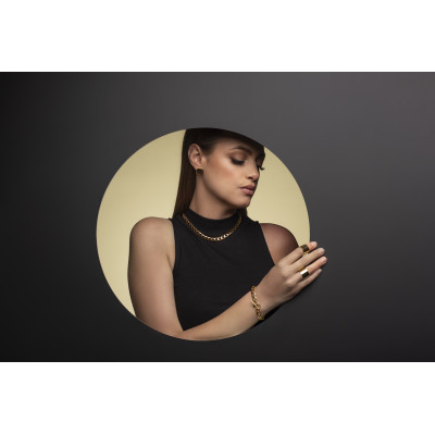 Gold plated stainless steel curb chain bracelet 2