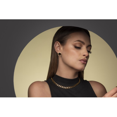 Gold plated stainless steel chain choker necklace 2