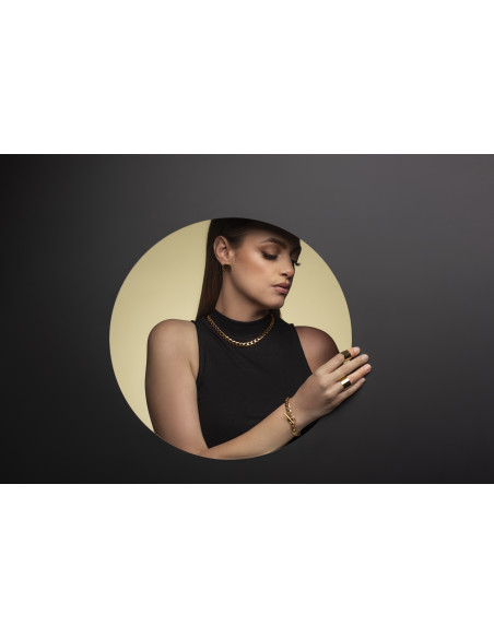 Gold plated stainless steel chain choker necklace