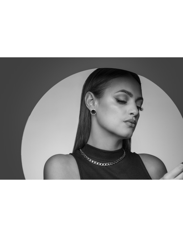 Stainless steel curb chain choker necklace