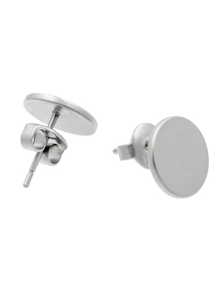 3-in-1 satin-finished stainless steel earring set