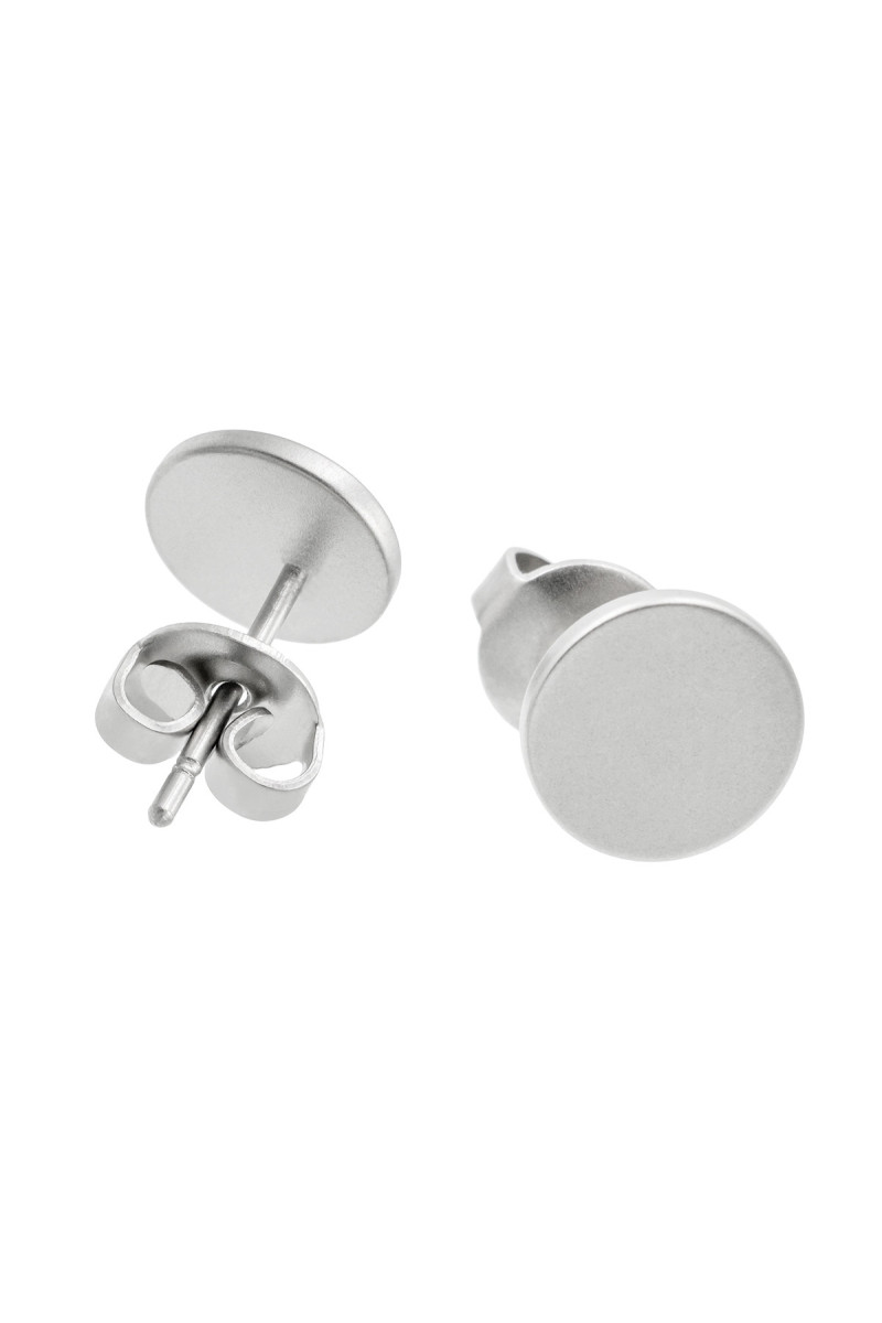 2-in-1 satin-finished stainless steel earring set featuring minimalist satin silver hoop designs.