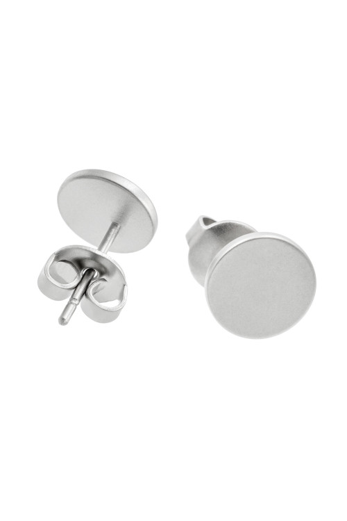 2-in-1 satin-finished stainless steel earring set featuring minimalist satin silver hoop designs.