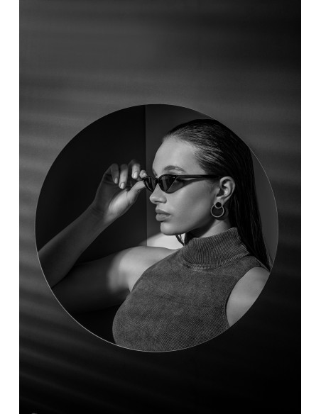 Set of 2-in-1 earrings made of two shades of stainless steel