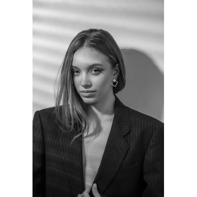 Stainless steel 2-in-1 square earrings 2