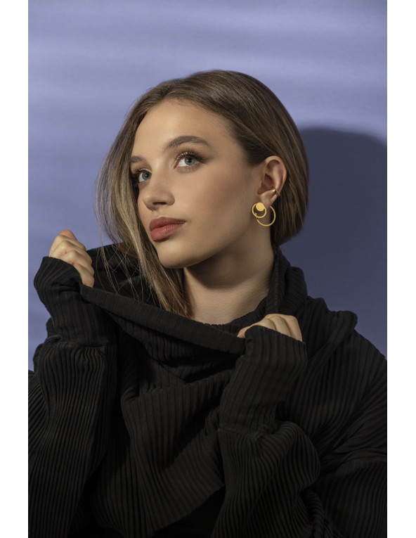 Gold-plated stainless steel 3-in-1 earring set