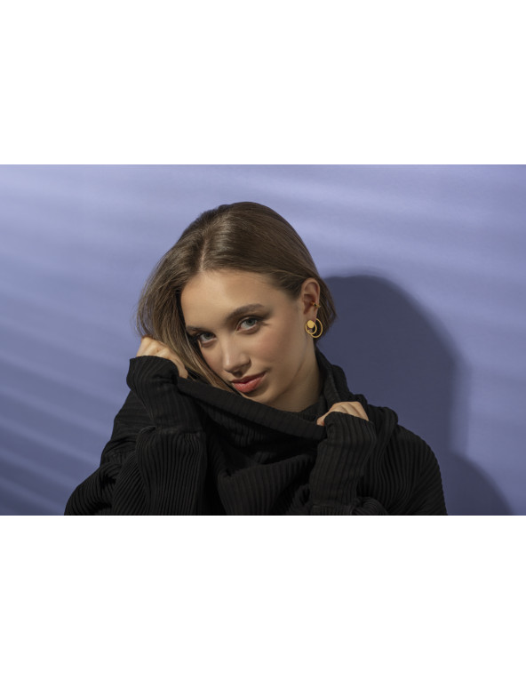 Gold-plated stainless steel 3-in-1 earring set