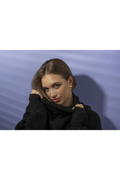 3-in-1 gold-plated stainless steel earring set | moora.eu