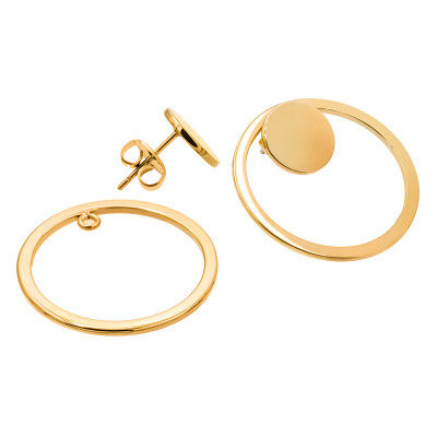 Gold-plated stainless steel 2-in-1 earring set