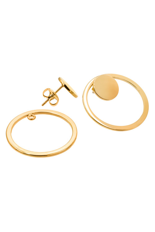 Gold-plated stainless steel 2-in-1 earring set