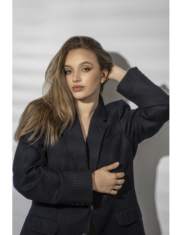 Gold stainless steel disc earrings with a polished finish and minimalist style.