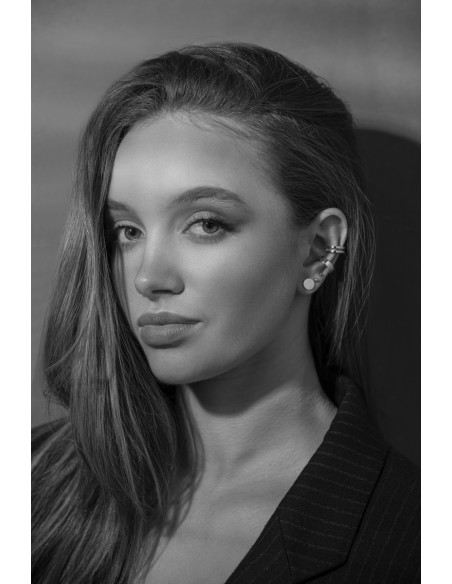 Silver 3 mm stainless steel ball stud earrings with polished shiny finish.