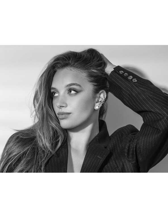 Silver 3 mm stainless steel ball stud earrings with polished shiny finish.