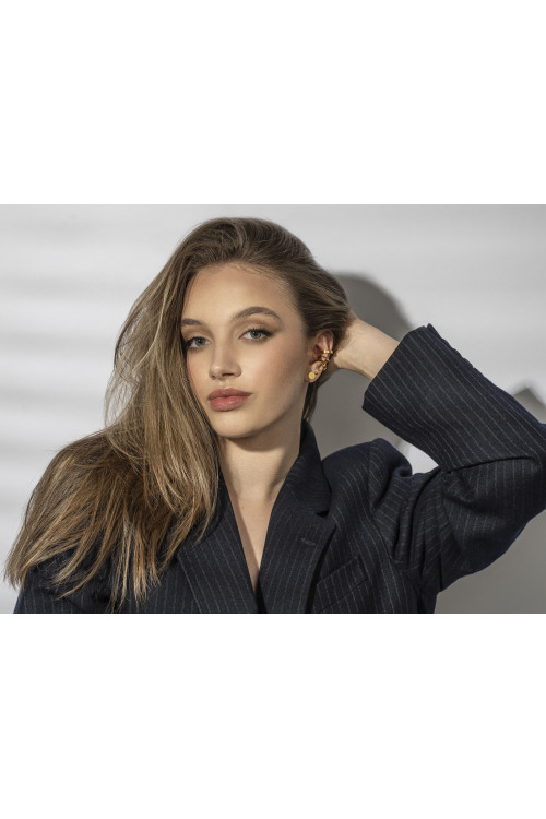 Gold 2 mm stainless steel ball stud earrings with a polished shiny finish.