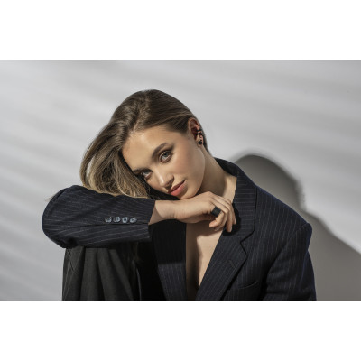 Matte black 3 mm stainless steel ball stud earrings with minimalist design. 2