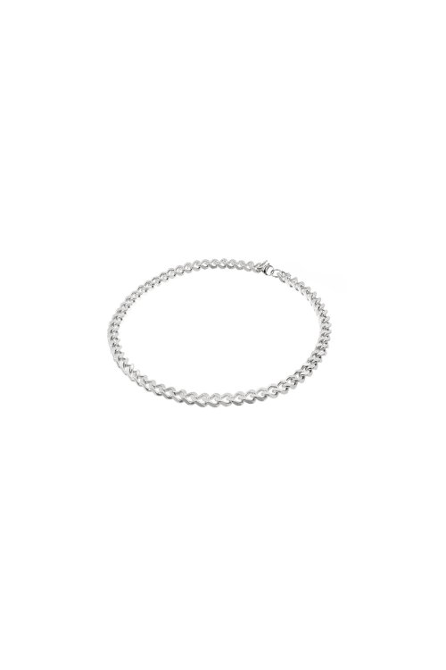 Silver men’s stainless steel curb chain bracelet with a lobster clasp.