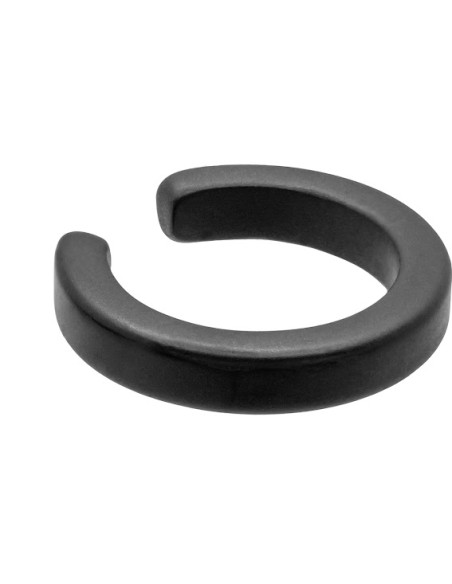 Matte black 2.5 mm stainless steel ear cuff with minimalist finish.