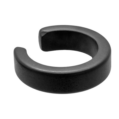Matte black 3.6 mm stainless steel ear cuff with contemporary finish.