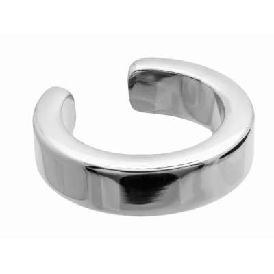Silver 3.6 mm stainless steel ear cuff with polished shiny finish.