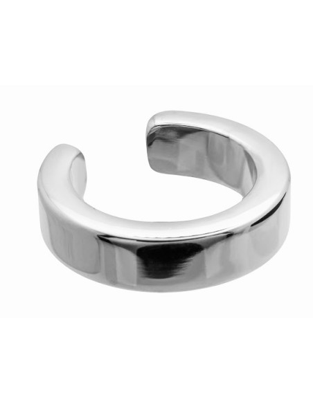 Silver 3.6 mm stainless steel ear cuff with polished shiny finish.