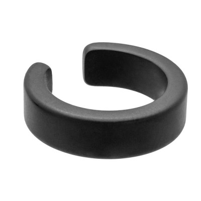 Matte black 4.1 mm stainless steel ear cuff with modern finish.