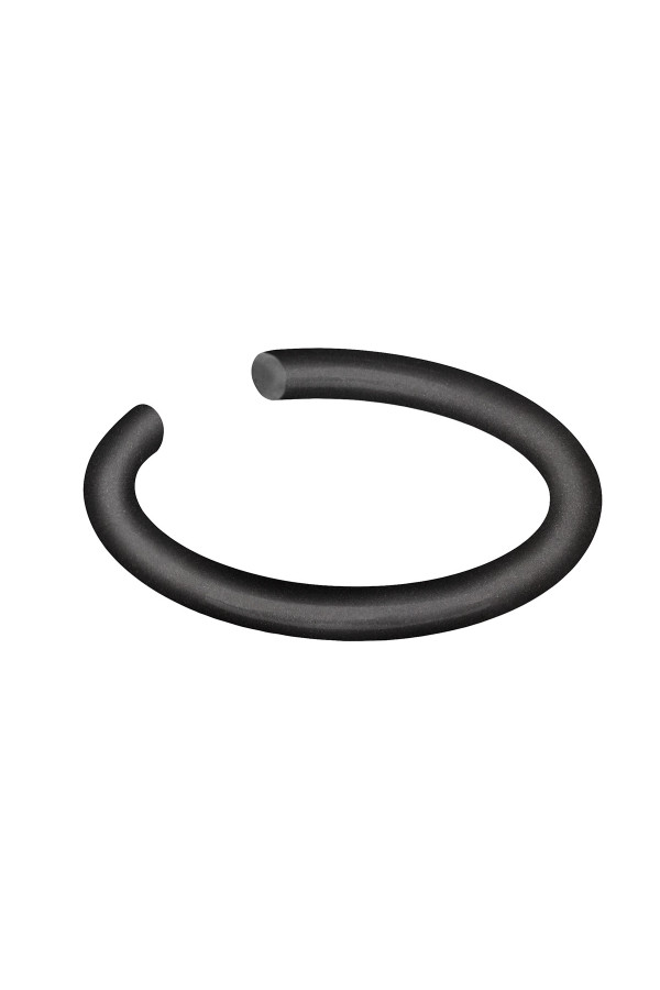 Matte black stainless steel ear cuff with a sleek modern finish.