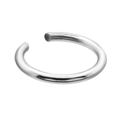 Silver stainless steel ear cuff with a polished finish.