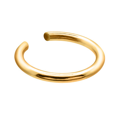 Gold stainless steel ear cuff with a polished finish.