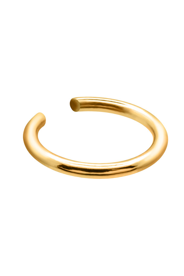 Gold stainless steel ear cuff with a polished finish.