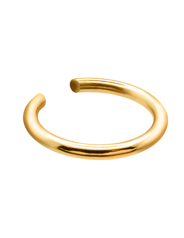 Gold stainless steel ear cuff with a polished finish.
